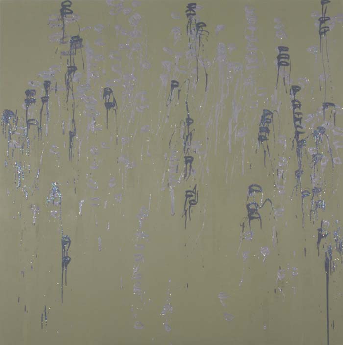 Camouflage Sebastian, 2011, oil on canvas with crystallina powder, 72x72in